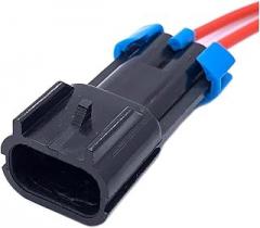 2Pin 15300027 Sensor Fan Plug Automotive Waterproof Electronic Connector Wire Harness 15300002(2 Pin Male,1 Pc)