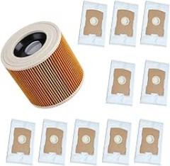 11pcs/Set Vacuum Cleaner Fines Bags Cartridge for Karcher 6.959-130.0 WD3 MV3 Vacuum Cleaner Parts