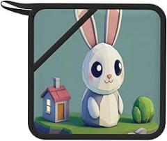 1 PC Electronic Rabbit Heat-Resistant Silicone Oven Gloves & Pads - Safe, Durable, and Stylish for Cooking, Baking, and BBQ Lovers