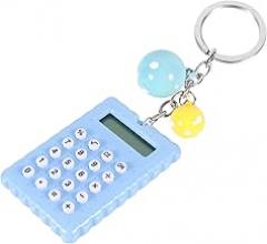 KESYOO Portable Mini Calculator with Keychain 8-Digit Display for Students, Pocket-Sized School Stationery Electronic Calculator, Blue Compact Design for On-The-go Use Random Color