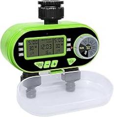 Arrival Two Outlet Garden Digital Electronic Water Timer Solenoid Valve Garden Irrigation Controller for Garden Yard(Green)