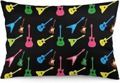 Throw Pillow Case 12 x 20 Inch Electronic Bass Guitar Pattern Decorative Pillow Cover Soft Comfortable Couch Bed Sofa Cushion Case Cover for Bedroom Living Room