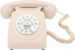 Audio Guest Book Wedding Phone, Clear Sound Convenient Use Audio Message Recording Telephone, Retro Phone Audio GuestBook for Wedding Event Birthday Party (Beige)