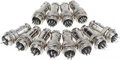 fengpeng 5/10/20Set GX20 2 3 4 5 6 7 8 9 10 12 14 15 Pin Docking Aviation Plug Socket Waterproof Circular Connector(5Sets (Male Female),2P)