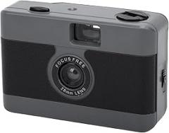 Dpofirs Vintage 35mm Film Camera, Reusable Camera Built in Flash Manual Focus 28MM f/8 Lens for Travel Photography and Creative Shots (Black)