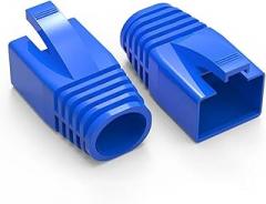 50PCS RJ45 Ethernet Cable Strain Relief Sleeve Cable Connector Cover for CAT8 CAT7 CAT6A (Outer Diameter: 7.0mm~8.5mm)(OD 7.5mm,Blue)