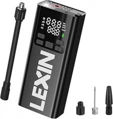 LEXIN P5 Tire Inflator Portable Air Compressor, 150PSI Electric Tire Pump with Gauge, LED Light & 5000mAh Battery, Smart Air Pump for Motorcycles, Cars, Bikes & Scooters, Aluminum Alloy