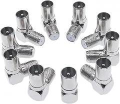 10pcs 90 DeGrrie Right Angled F C0innector TV Aerial Cable C0innector RIF Coaxial F Female Socket to TV Male Plug Coaxial C0innector New 2026 High for Reliable Electronic Component