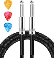 Guitar Cable, Guitar Cord 10ft AMP Cord for Bass & Electric Guitars/Keyboard/Mandolin TS 1/4 Inch Instrument Cable, Pro Audio Straight Angle Black