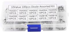 diode SMD s4 + rectify 100pcs 10 Values Electronic Rectifier Diode Kit 1N4001~1N4007 1N5817~1N5819 with Clear Box Replacement Accessory