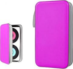 CD Case, DVD Case Holder 96 Capacity Hard Plastic CD DVD Disc Cases Storage Binder Wallet for Car Home Office Travel (Purple)