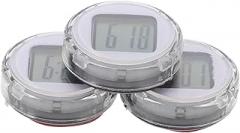 STOBAZA 3pcs Mini Electronic Clock Accessories Auto Stick Digital Clock for Motorcycle Bike Car Office