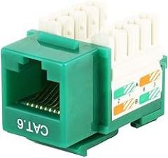 Monoprice Cat6 Punch Down Keystone Jack - Green [Electronics]