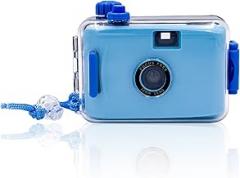 35mm Reloadable Waterproof Film Camera for Snorkeling, Manual Exposure, Without Film (Blue)