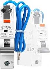 GYR10N-50 Electronic Type RCBO with Wires 18mm 6KA Residual Current Circuit Breaker with Over Current Potection 1Pcs(Type AC,16A 30mA)