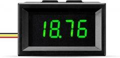 DC Digital Voltmeter 0-33V Measurement 4-Digit LED Display 0.36 Inch Three-Wire Voltage Tester with Reverse Polarity Protection for DIY Electronics(Green)
