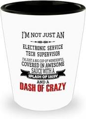 Cute Electronic Service Tech Supervisor Gifts - Shotglass For Passionate/Enthusiastic Electronic Service Tech Supervisor - Funny/Cute Shot Glass For Electronic Service Technician Supervisor - App