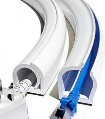 PVC Cord Covers for Wires on Floor, Floor Cable Cover, Side Opening, Self-Adhesive Decorative Cord Protector, for Office Home Public(100cm/39in)