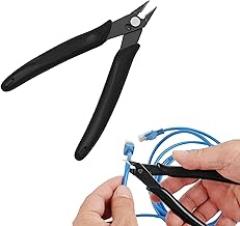 1 Pack Wire Cutter, Precision Flush Cut Nippers, Angle Cutting Tool for Jewelry Making, Electronics Trimming