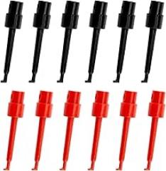 12 Pcs Test Hook Clips Multimeter Test Kit Grabber Test Probe for Wire Electronic Components Testing