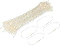 Generic Polyester Rope Hang Tag String Snap Lock,190mm,1mm,200 Pcs,Beige