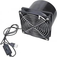 120mm Diameter USB 3 Speed Exhaust Blower With Removable Grill 1500RPM Motor For Greenhouse Bathroom Air Circulations Removable ABS Fan For Electronics Workshop