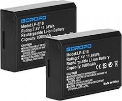 2-Pack LP-E10 Batteries, for Canon EOS Rebel T3 T5 T6 T7 T100, Kiss X50, Kiss X70, EOS 1100D, EOS 1200D, EOS 1300D, EOS 2000D, EOS 4000D DSLR Camera Battery (2 Batteries)