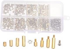 300Pcs Kit Assortment Portable Fastening Screws Column Nut with Storage Box for Electronics Furniture and Office Equipment