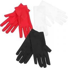 Tofficu 3pairs Elastic Spandex Gloves for Jewelry White Gloves for Men Women Reusable Stretchy for Etiquette Inspection Electronics Glass Art Handling