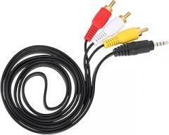 2pcs 3.5mm to 3 Av Adapter Cable Copper Audio Video Cord for Tv, DVD, and Home Theater Electronics