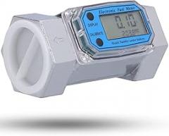 Turbine Meter with Digital LCD Display Electronic Turbine Fuel Liquid Water Gas Oil Flowmeter 2in 2.3V‑3.3V LLW‑50 for Diesel, Kerosene, Gasoline