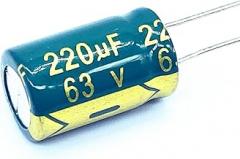 20pcs high Frequency Low impedance 63v 220UF Aluminum electrolytic Capacitor Size 10 * 17 220UF