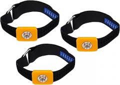 MECCANIXITY ESD Anti Static Wrist Strap, 11.8 Inch 3Pcs Stick Buckle Adjustable Antistatic Bracelet for Computer Electronics Repair Black