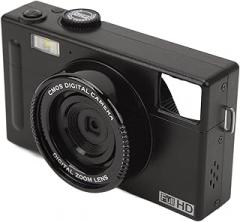 Digital Video Camera, 3.0Inch IPS Rear Screen 4K Video 56MP Image Electronic Anti Shake, Camera Camcorder for Photography (Black)