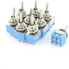 Electronic Components AC 125V 6A DPDT ON-ON 2 Positions 6-pin Latching Miniature Toggle Switch 9 Pcs