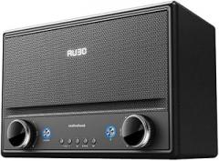 RadioShack 240W Retro Style Leather Body Bluetooth Vintage Speaker with FM Radio, USB, AUX, Metal Grill