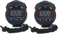 2pc Professional Sports Timer Black Multi-Function Electronic Stopwatch with Split for Outdoor Movement Timing Lightweight Weather-Resistant Precision Timer