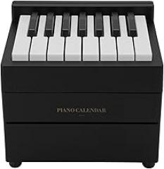 Piano Desk Calendar 2025, Playable Music Calendar with 27 Cards, Mini Electronic Piano for Office Desk & Home Decor (Black)
