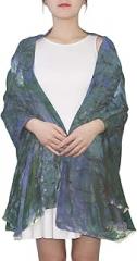 AHOMY Fashion Scarf for Women Water Lilies By Claude Monet Oil Paintings Flowers Evening Shawl Wrap Scarf for Wedding Party Dress