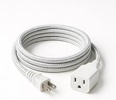 10-Foot 3-Outlet Light-Duty Extension Cord, White | Flexible Indoor Power Cord for Small Household Electronics and Office Use