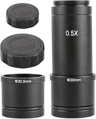 0.5X Microscope Adapter Lens C Mount Lens 23.2 to 30/30.5mm Electronic Eyepiece Reduction Lens for Microscope Camera