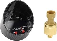 Generic Oil Pressure Gauge, 30-0301 0 to 100 PSI 7 BAR High Accuracy Electronic Fuel Pressure Gauge Meter with Peak Button, Easy Installation for Vehicle, Ideal for High Performance Cars