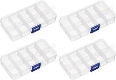 HARFINGTON 4pcs Component Storage Box 10 Grids PP Electronic Organizer Box with Adjustable Driver Hardware Containers Tools Boxes for Small Accessories