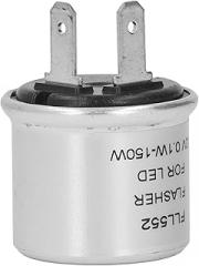 FLEXMAN 12V LED Flasher Relay, 2 Pin Low Power Consumption Electronic Blinker Relay with Aluminum Shell, Turn Signaling Relay for Cars, Motorcycles, Bikes