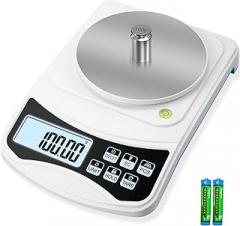 Digital Lab Scale, MEIYA Gram Scale 600g by 0.01g Accuracy, Multi-Function High Precision Electronic Scale (Includes 100g Weight and 2 x AAA Batteries) Balance Scale Approved by EU CE and US FCC