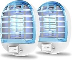 2 Pack Bug Zapper Indoor, Electronic Mosquitoes Killer Zapper with Blue Lights for Living Room, Baby Room, Kitchen, Bedroom(1)