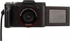 EBTOOLS Micro SLR Digital Camera, 16MP & 1080P HD, 16X Digital Zoom, 2.4 Flip Screen, Compact Travel Camera, Black
