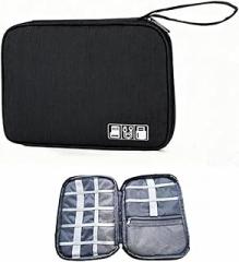 Bestac Electronics Organizer Case, Cable Storage Pouch for Travel, for Phones, Power Banks, SD Cards, and Chargers (Black)