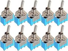 MTS-103 3-Pin Miniature Toggle Switches Electronic Gadgets Latching On Off Compatible for Motorcycle Riders