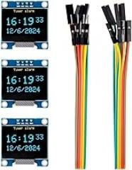 ELEGOO 3PCS 0.96 Inch OLED Display Screen Module Compact Self-Luminous SSD1306 I2C Display Mini Screens for Arduino Projects